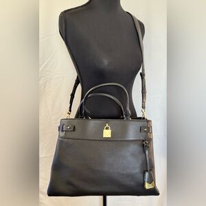 Michael Kors Gramercy Black Pebble Leather Satchel